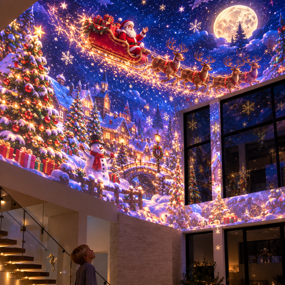 Family enjoying MerryWish projections